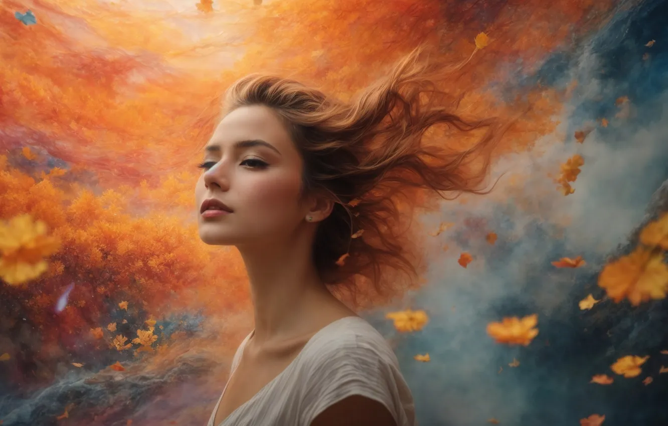 Photo wallpaper girl, solo, long-hair