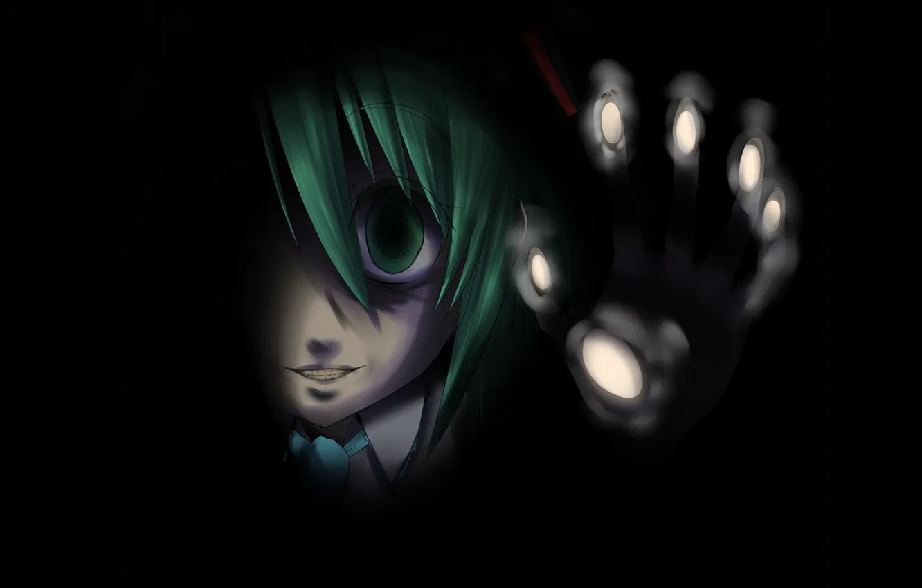 Photo wallpaper fingers, vocaloid, hatsune miku, palm, imprint