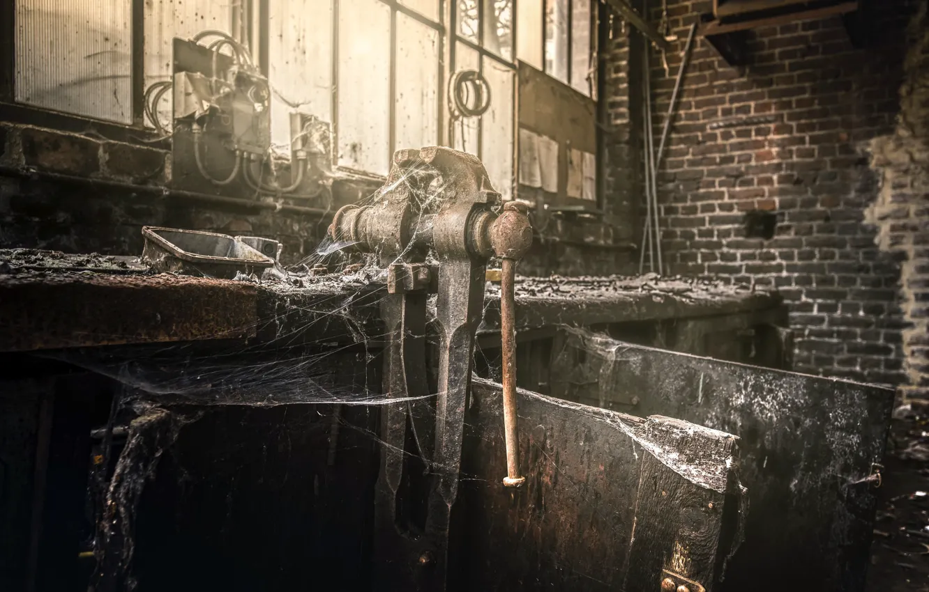 Photo wallpaper web, dust, workshop