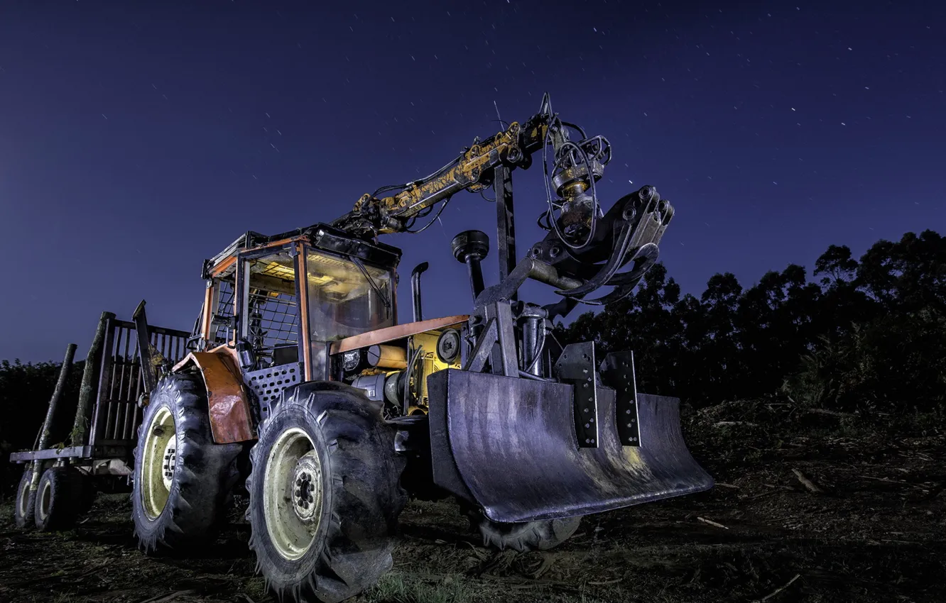 Photo wallpaper machine, background, tractor