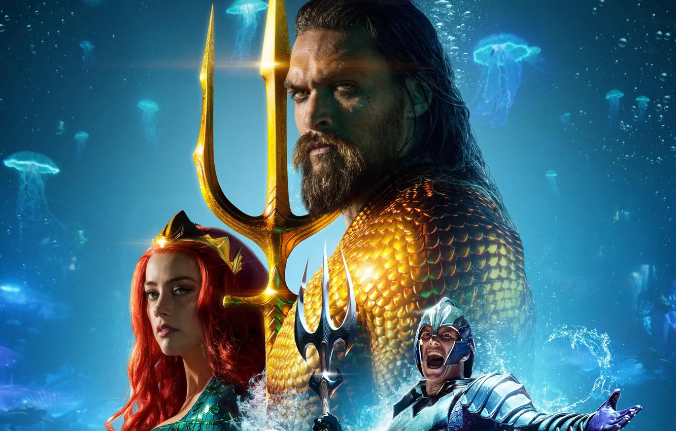 Photo wallpaper sea, Amber Heard, Aquaman, Jason Momoa, Arthur, Princess Mera