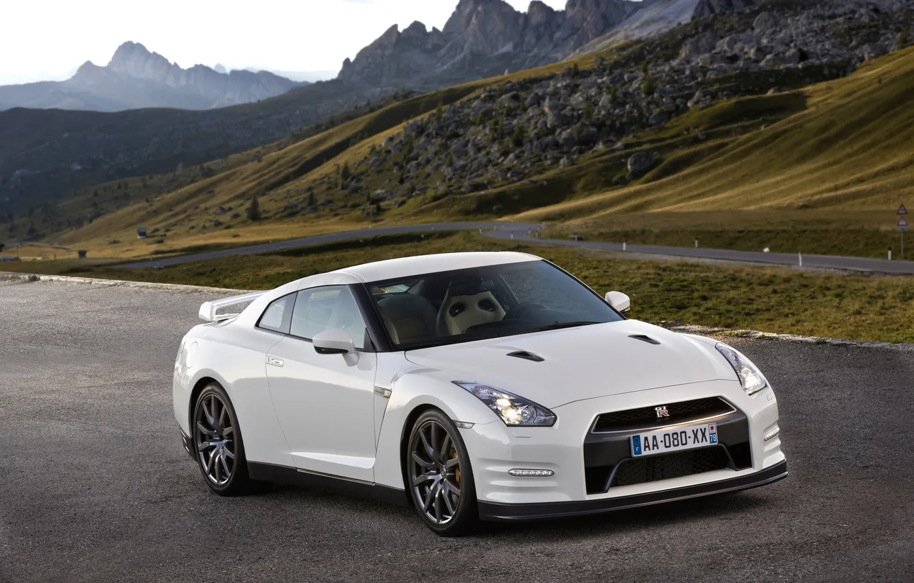 Photo wallpaper machine, auto, landscape, mountains, nature, Wallpaper, cars, Nissan