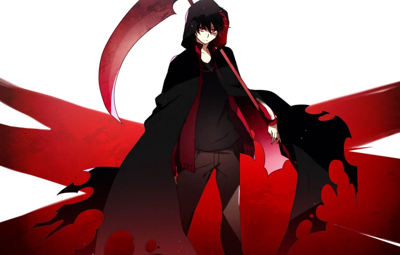 Photo wallpaper weapons, anime, art, braid, guy, kagerou project