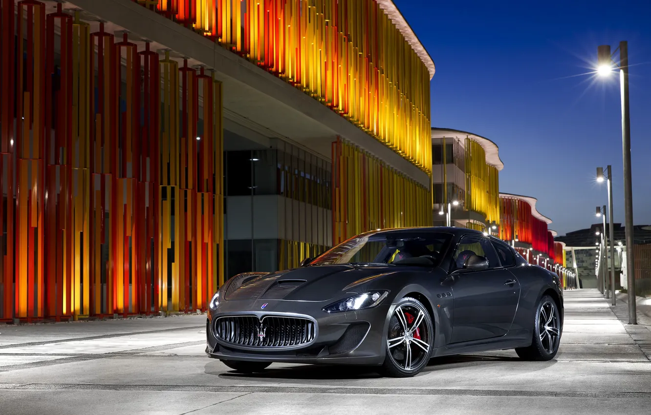 Photo wallpaper auto, night, Maserati, GranTurismo