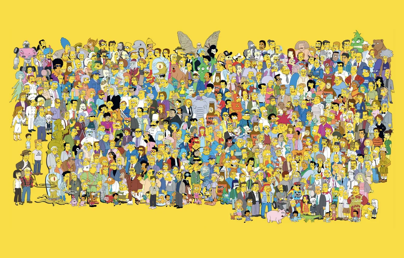 Photo wallpaper the simpsons, simpsons, characters, all