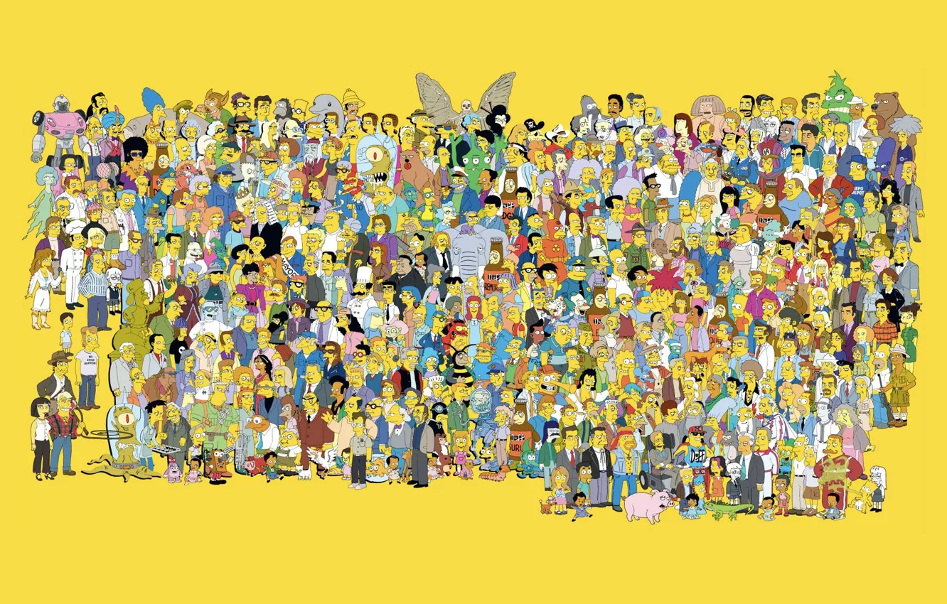 Photo wallpaper The simpsons, Simpsons, characters, All