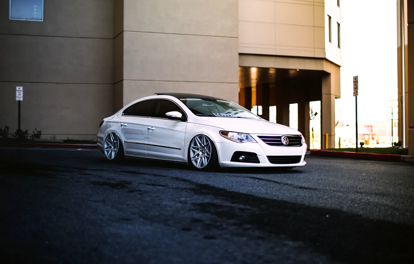 Photo wallpaper white, volkswagen, tuning, Volkswagen, passat, Passat