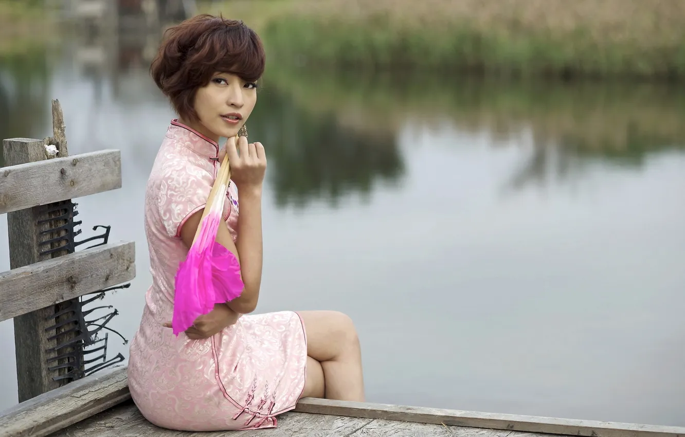 Photo wallpaper girl, Asian, Agnes Lim