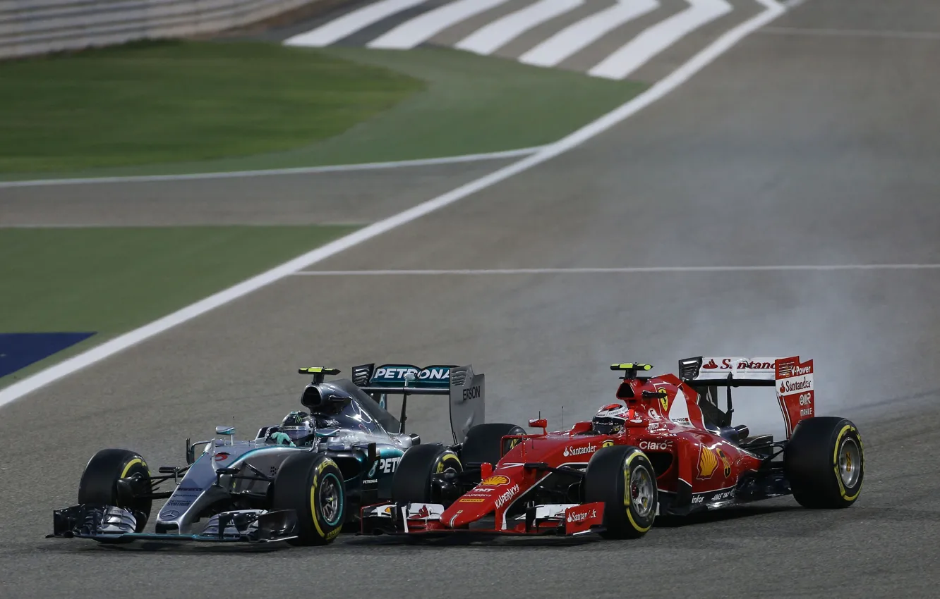 Photo wallpaper Ferrari, Mercedes, Turbo