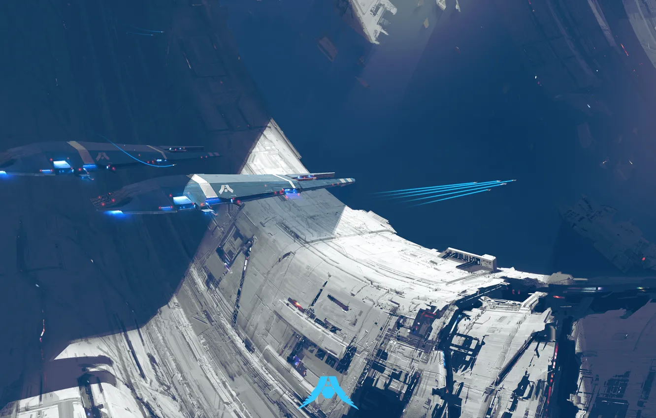 Photo wallpaper ship, station, cruiser, strategy, mother, Homeworld, mothership, coooper