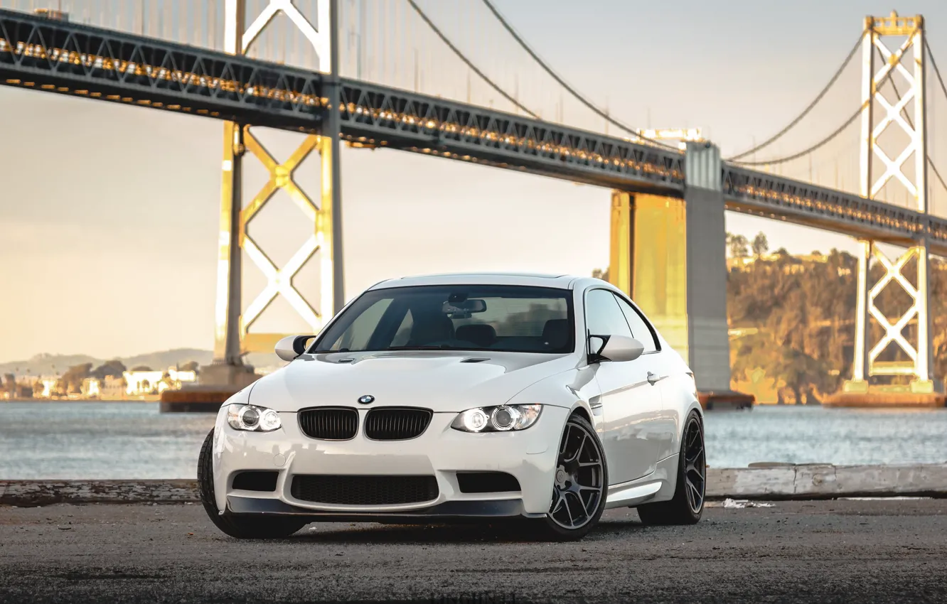 Photo wallpaper white, bridge, e92, m3