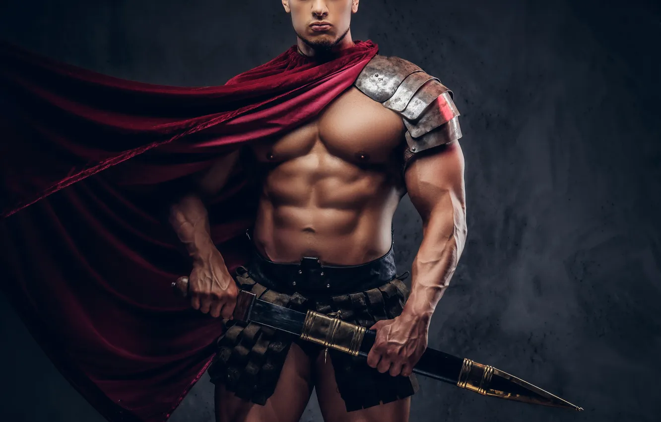 Photo wallpaper sword, Rome, male, cloak, Gladiator