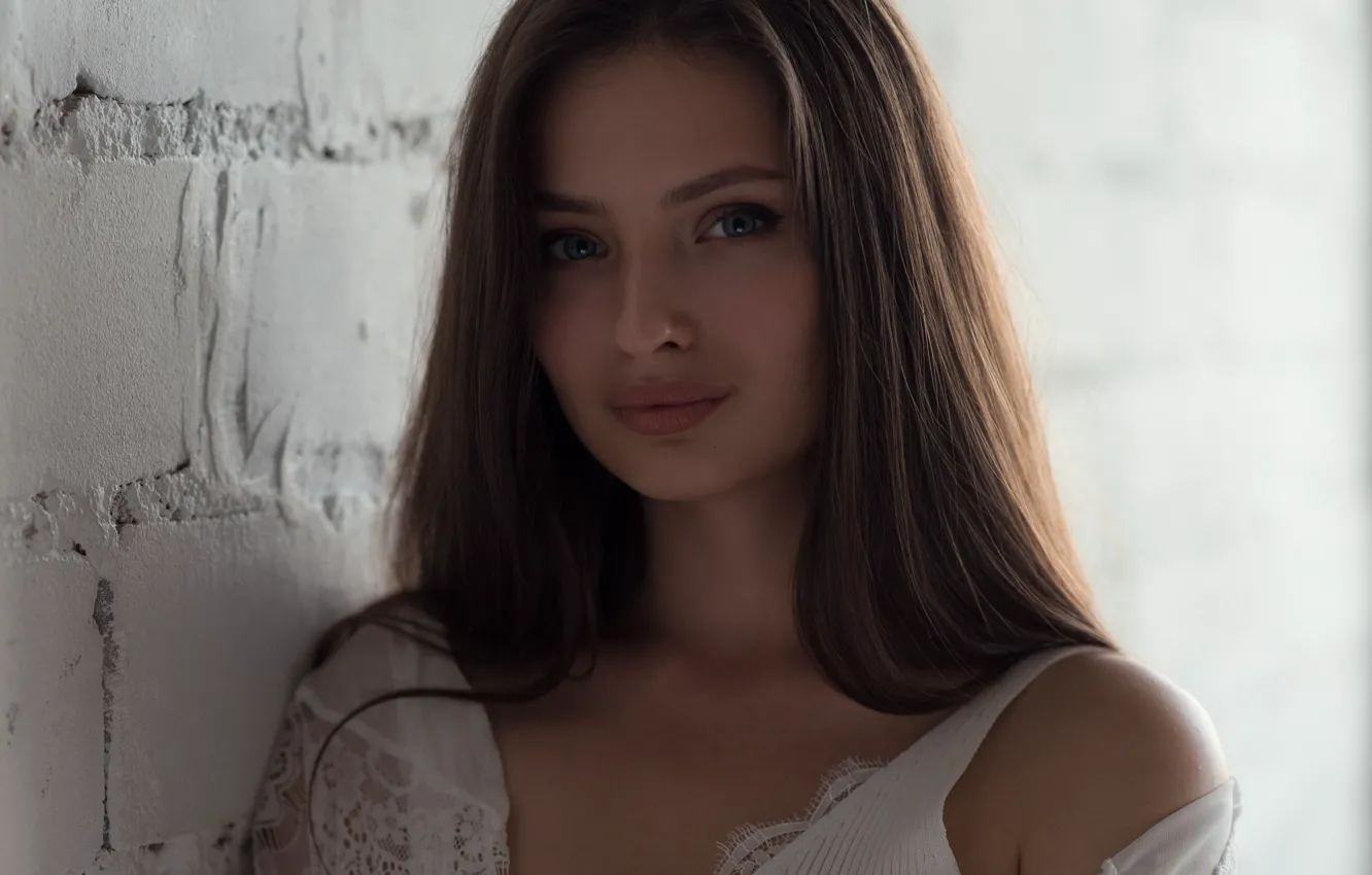 Photo wallpaper look, girl, lips, Andrey Firsov, Veronika Avdeeva