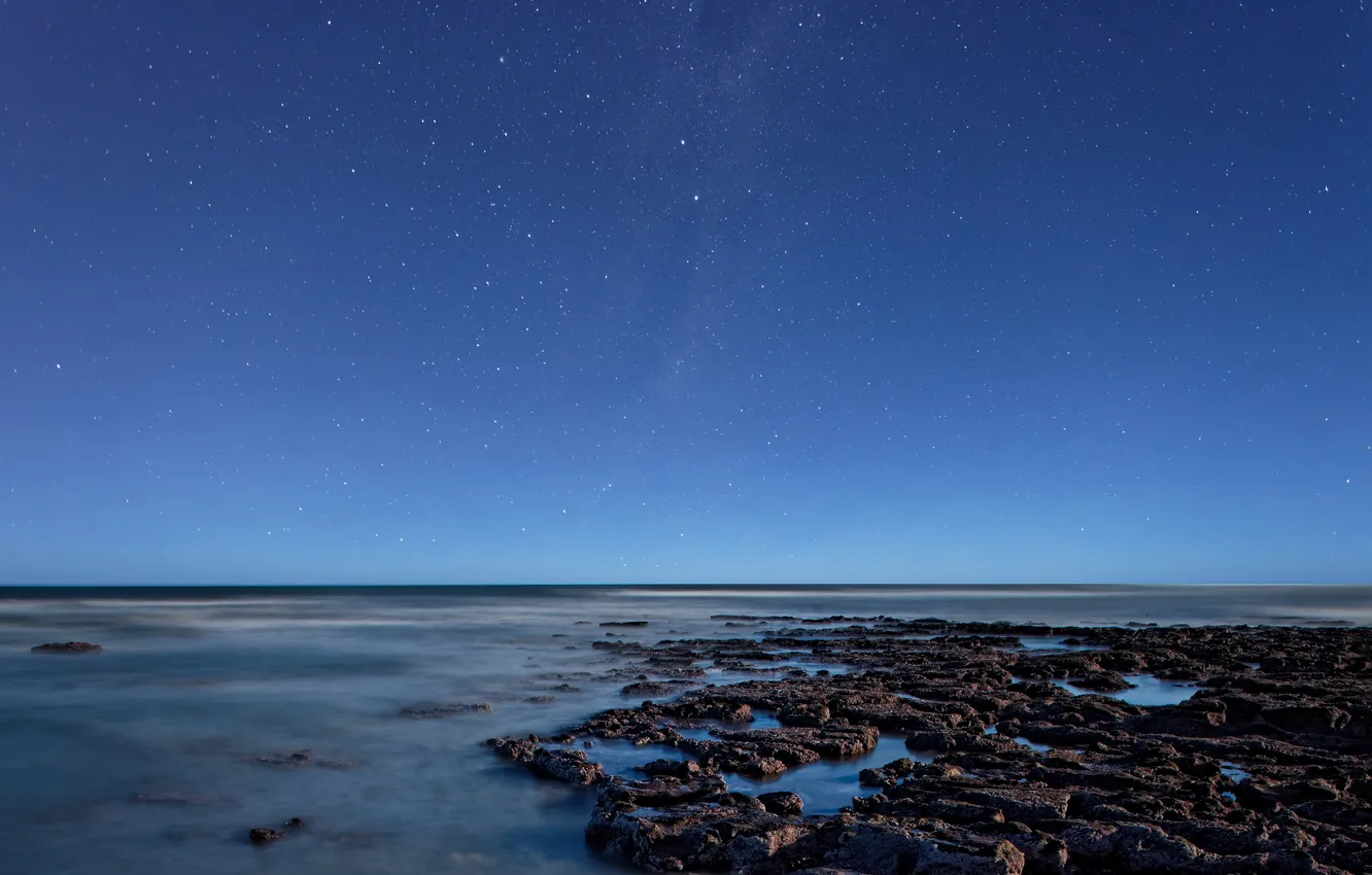 Photo wallpaper stars, the ocean, horizon, Argentina, Atlantic