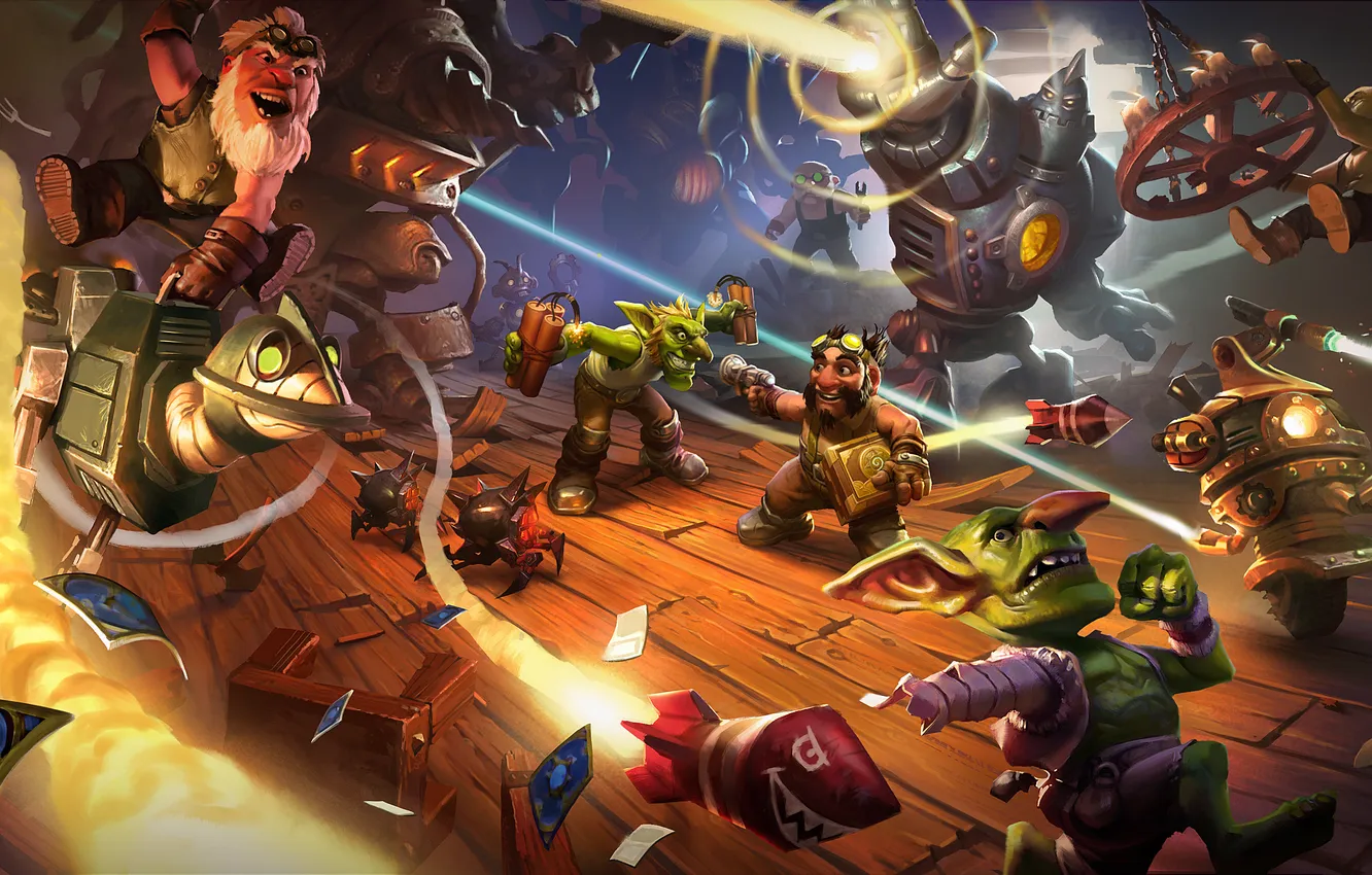 Photo wallpaper Blizzard, dwarf, Goblin, art, Hearthstone, Goblins vs Gnomes, Hearthstone: Heroes of Warcraft, Hearthstone: Goblins Vs. …