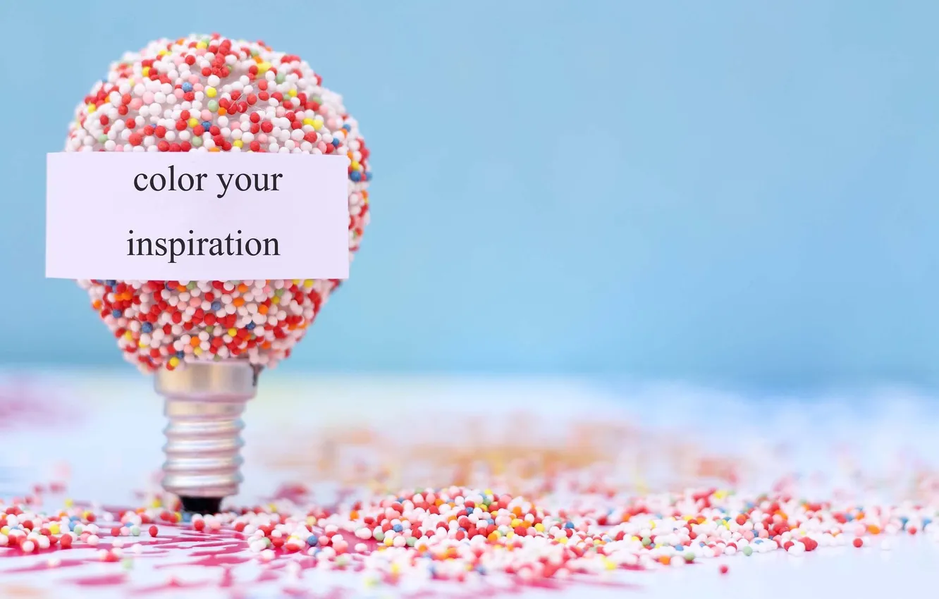 Photo wallpaper blue, color, light bulb