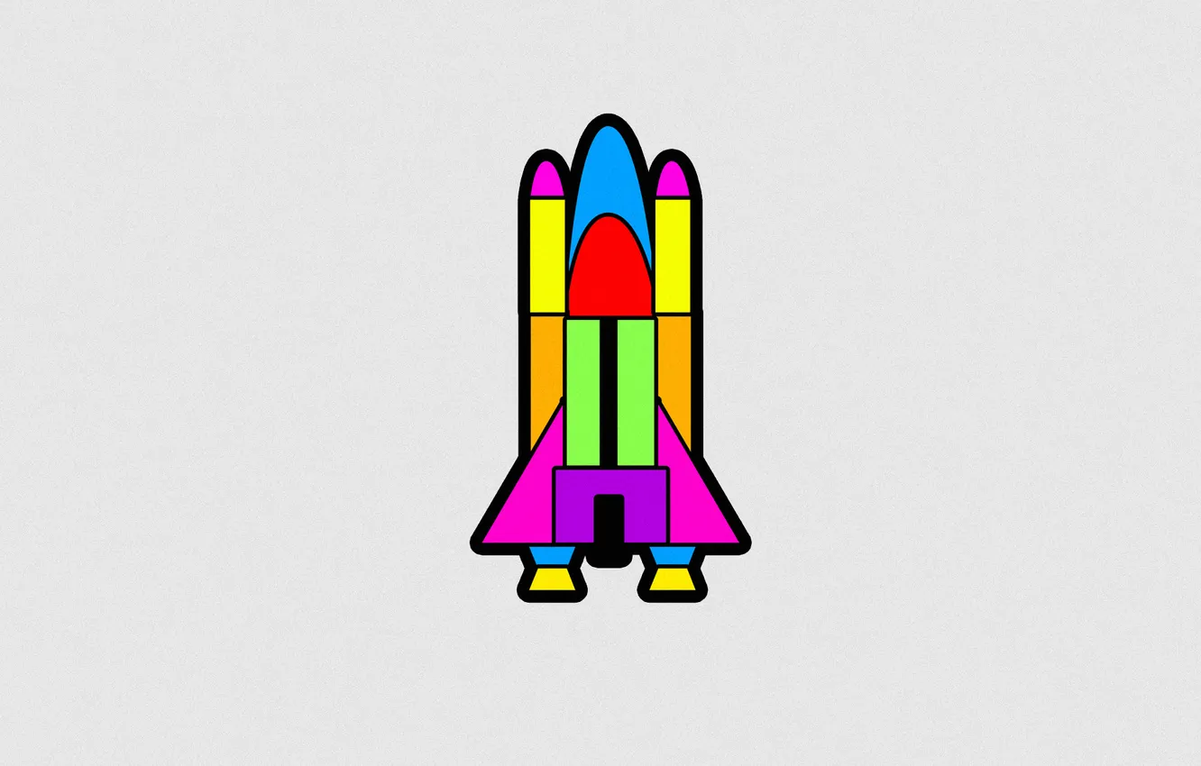 Photo wallpaper style, paint, figure, minimalism, colors, rocket, style, 1920x1200