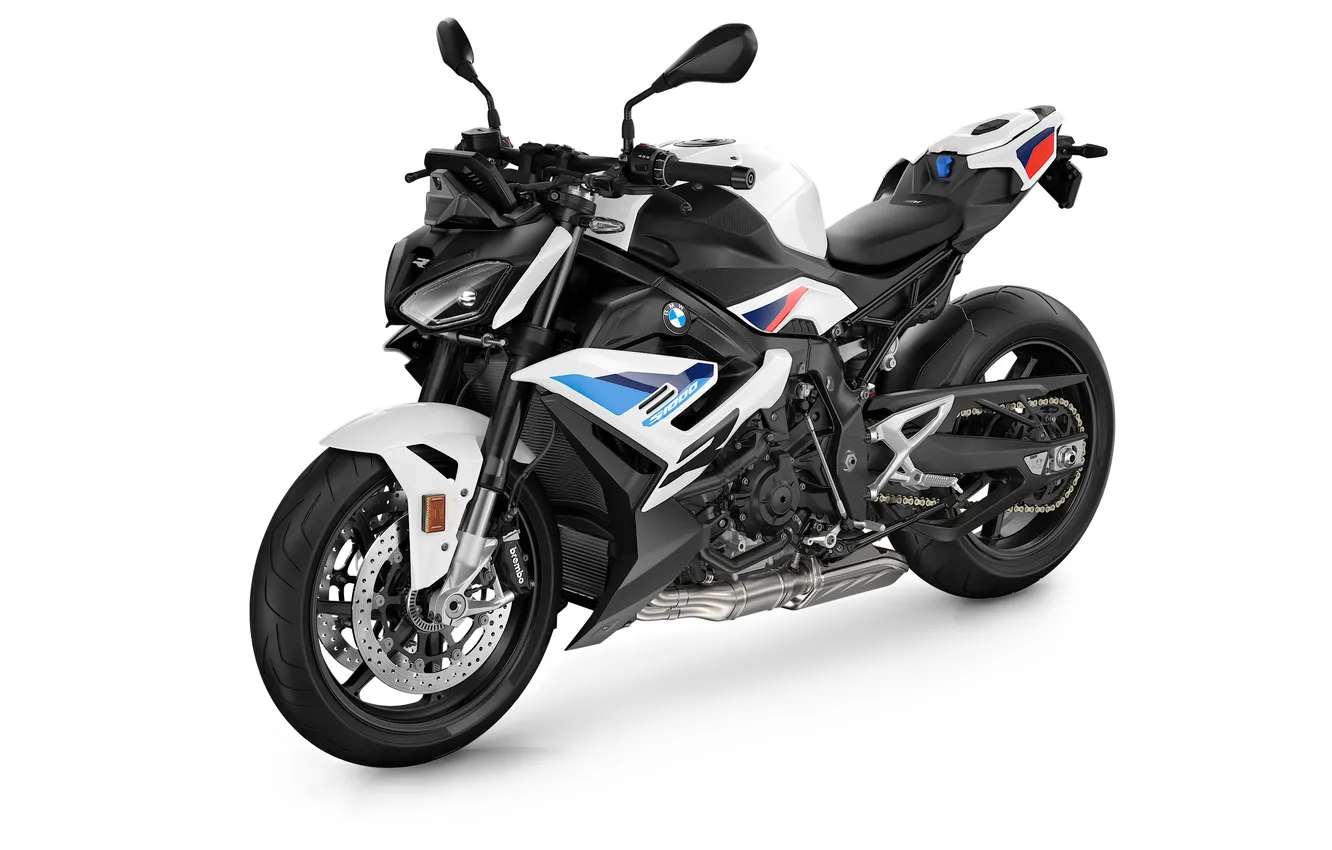 Photo wallpaper Bikes, White background, Sports bikes, BMW S1000R, S1000R M, Motorsport Package