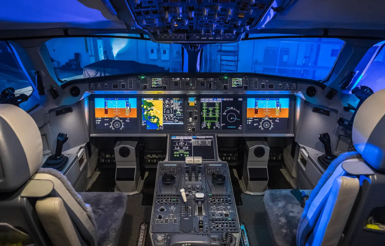 Photo wallpaper Bombardier, cockpit, CS300
