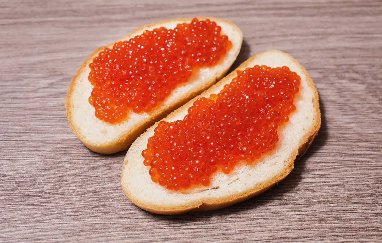 Photo wallpaper caviar, sandwiches, caviar