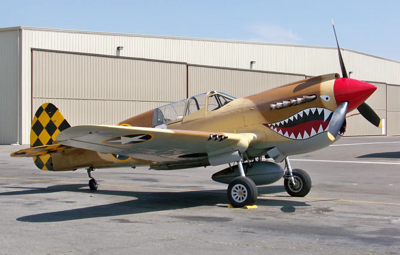 Photo wallpaper fighter, during the Second world war, Curtiss P-40, &ampquot;Tomahawk&ampquot;American