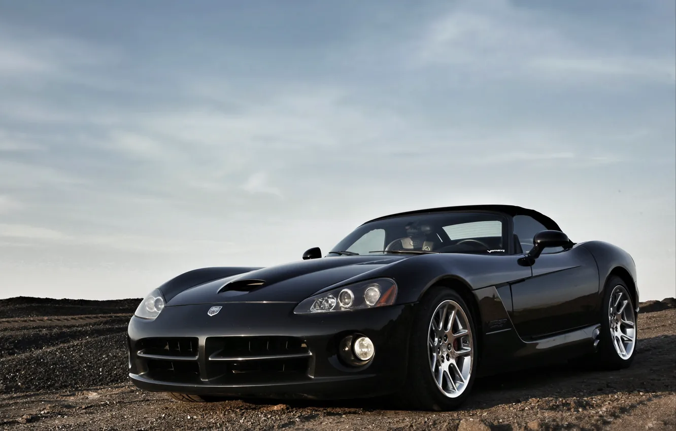 Photo wallpaper style, black, lights, tuning, drives, Dodge Viper, American, double