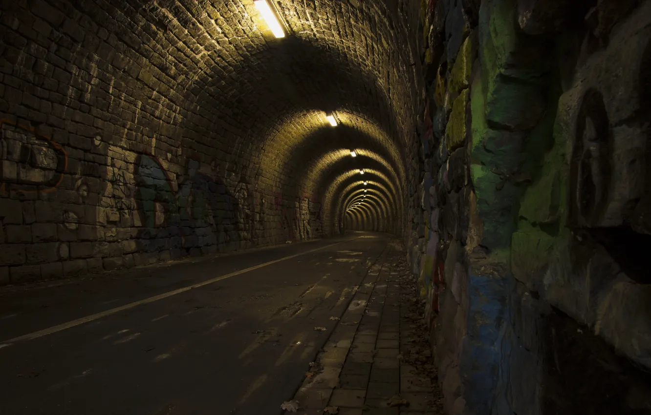 Photo wallpaper the city, street, the tunnel