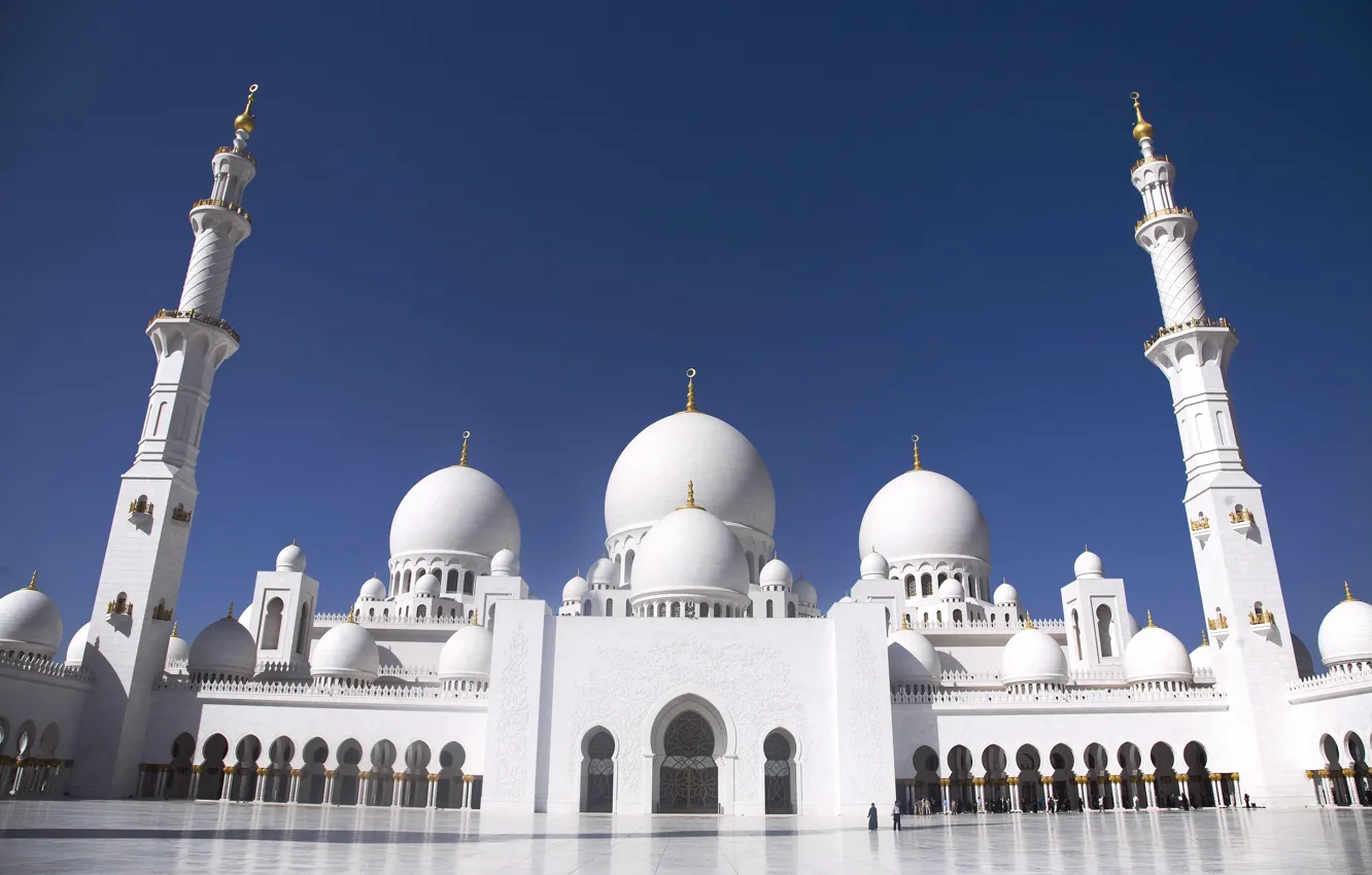 Photo wallpaper area, arch, Grand mosque, Abu Dhabi, The Sheikh Zayed Grand mosque, Abu Dhabi