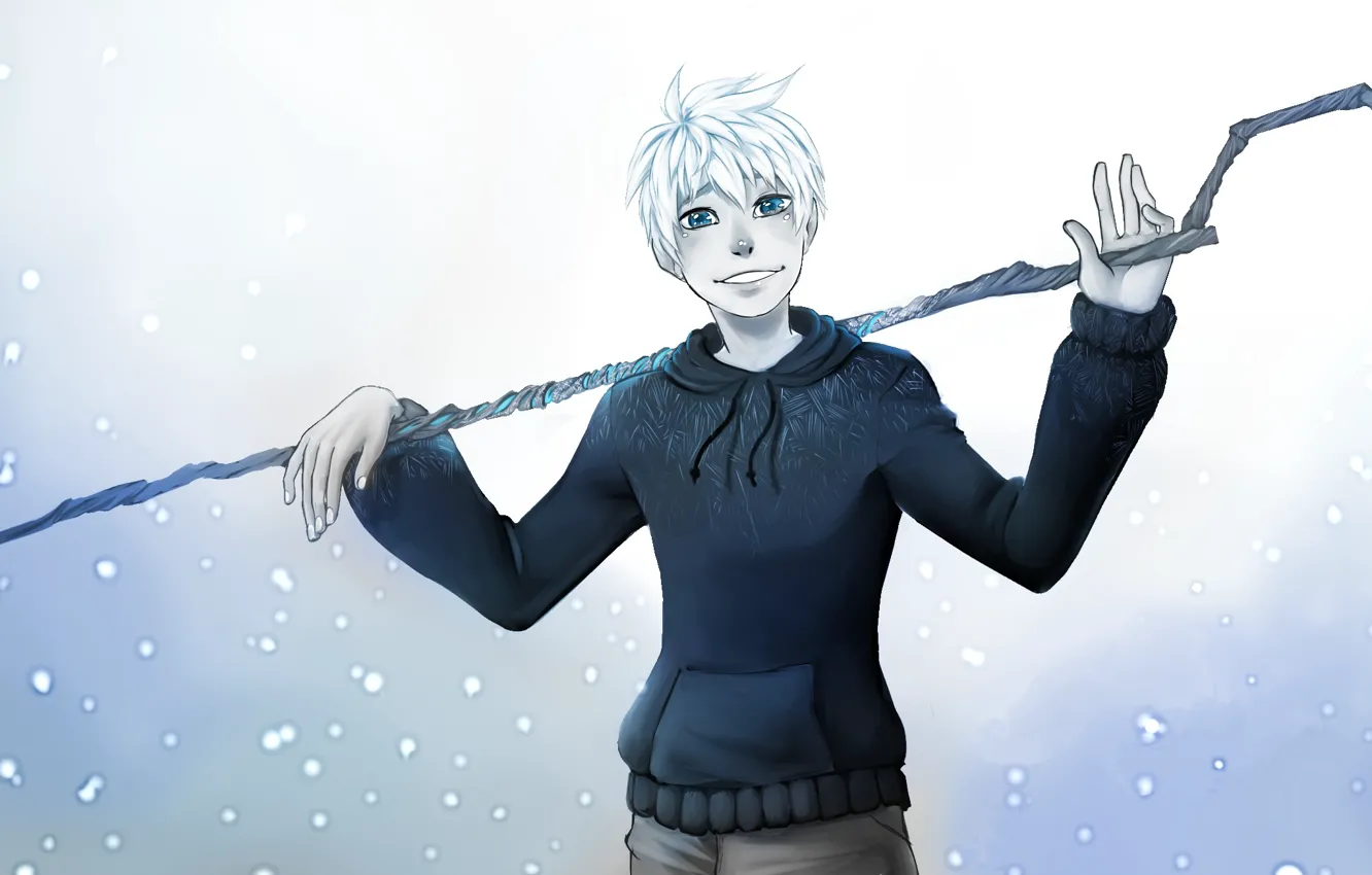 Photo wallpaper snow, staff, art, Jack Frost