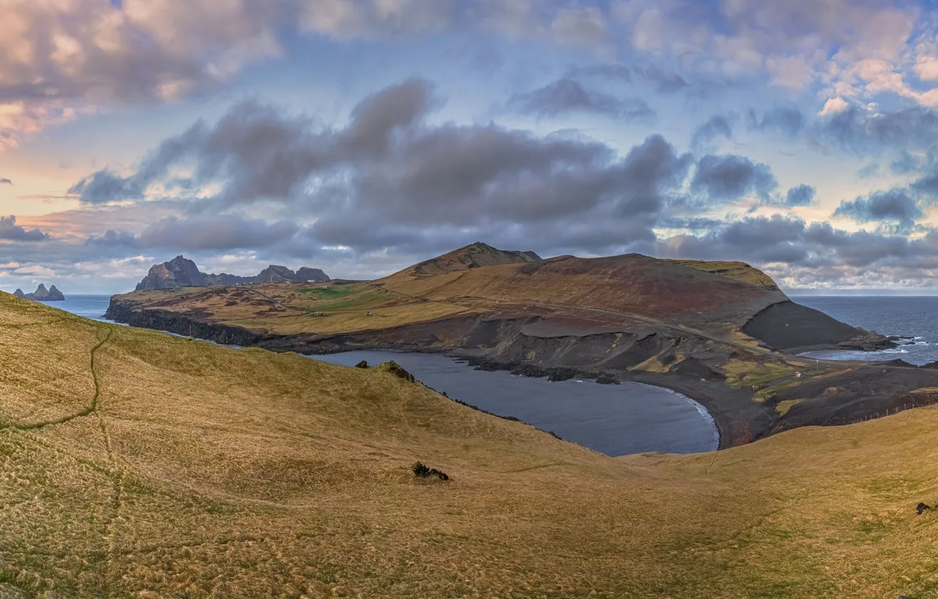 Photo wallpaper clouds, view, beauty, horizon, Shvartsman Evgeny, O. Vestmannaeyar