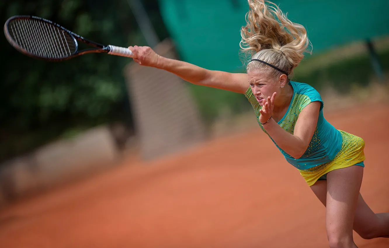 Photo wallpaper racket, German tennis player, Thiem Julia, Julia Tim