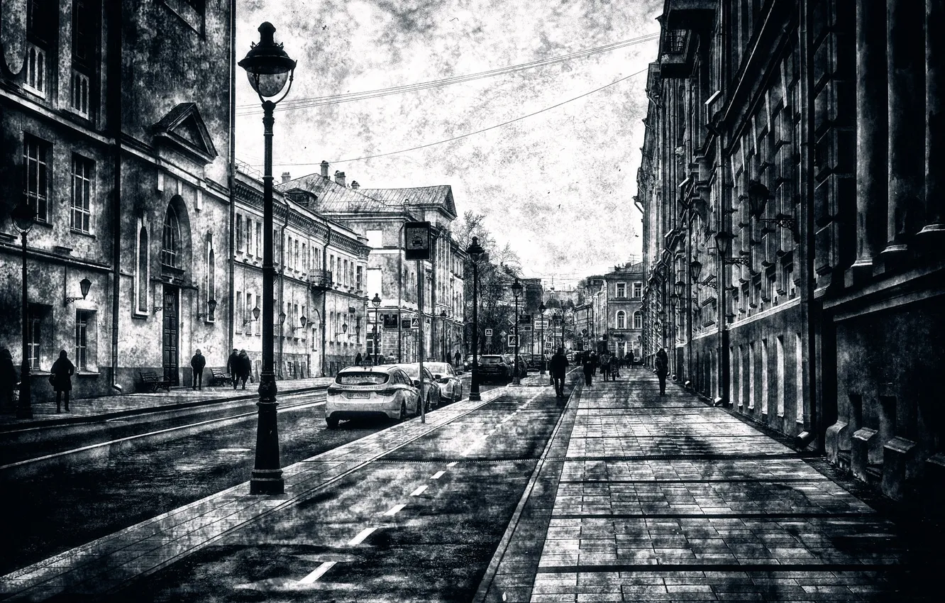 Photo wallpaper Moscow, passers-by, Nikita street