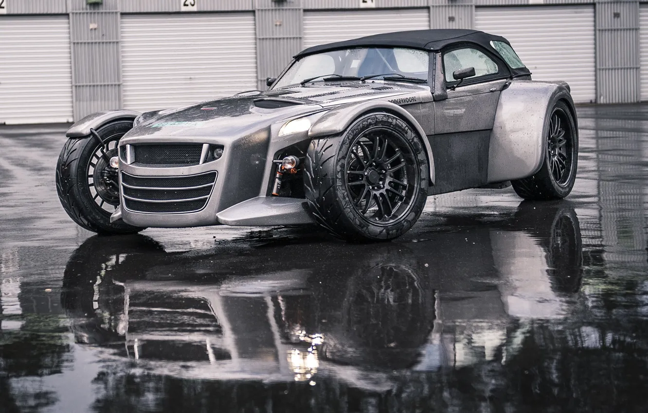 Photo wallpaper reflection, garage, puddle, GTO, 2015, Donkervoort
