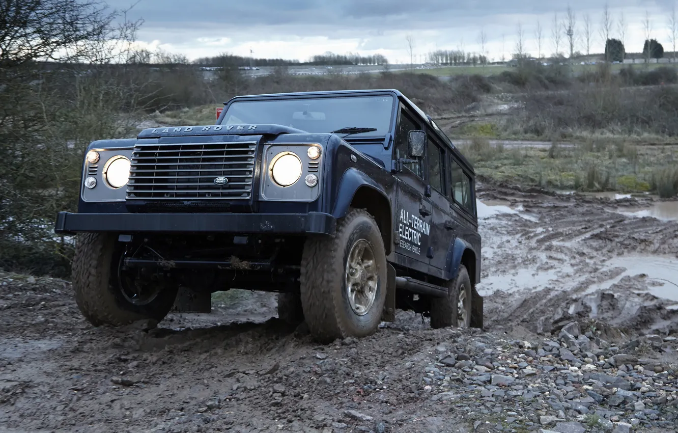 Photo wallpaper prototype, Land Rover, polygon, Defender, 2013, All-terrain Electric Research Vehicle