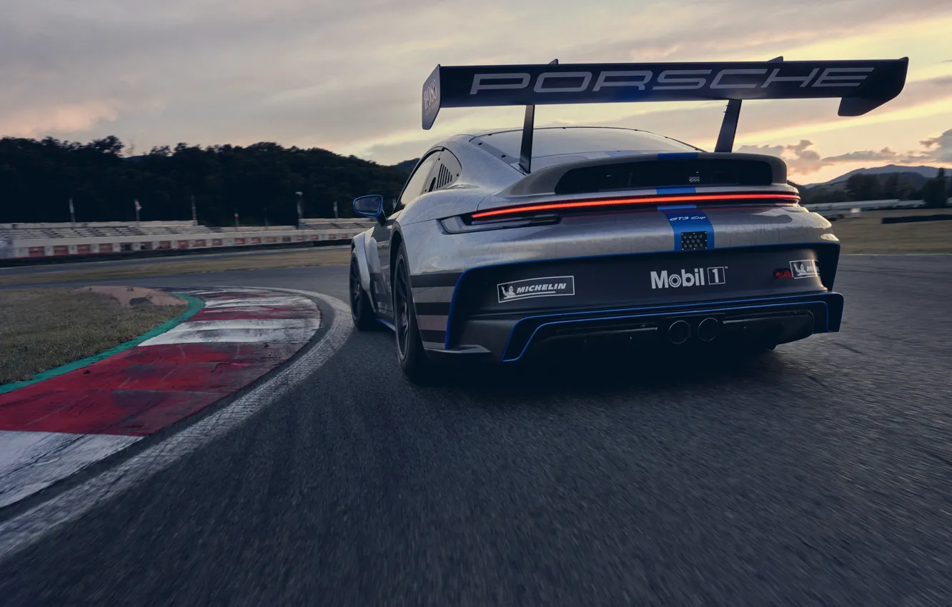 Photo wallpaper 911, Porsche, spoiler, track, GT3, Boss, Cup, 2021