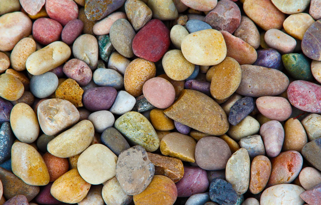 Photo wallpaper colorful, stones, pebbles