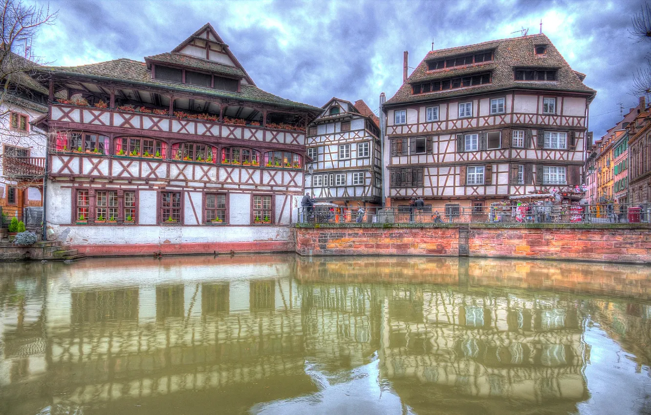 Photo wallpaper France, HDR, home, channel, Strasbourg