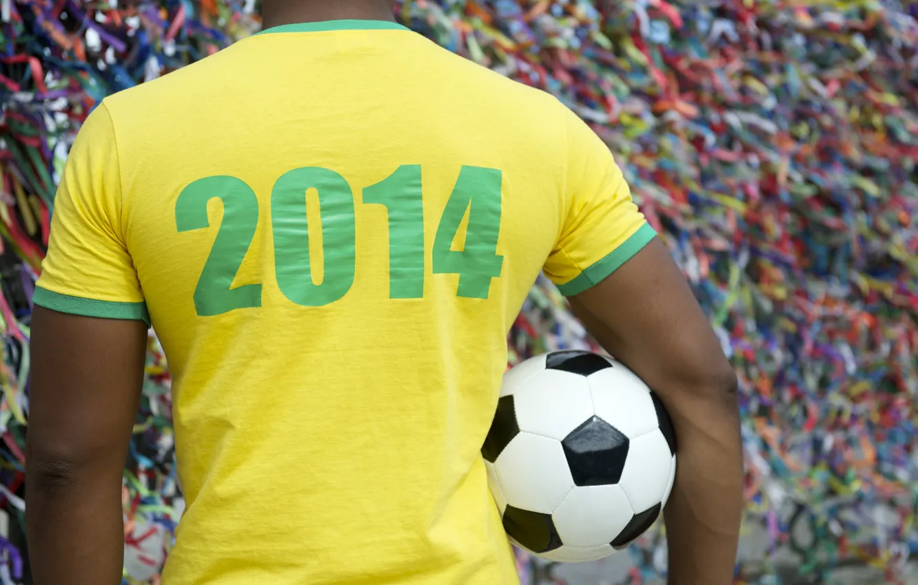 Photo wallpaper the ball, t-shirt, Brazil, football, world Cup, World Cup, Brasil, FIFA