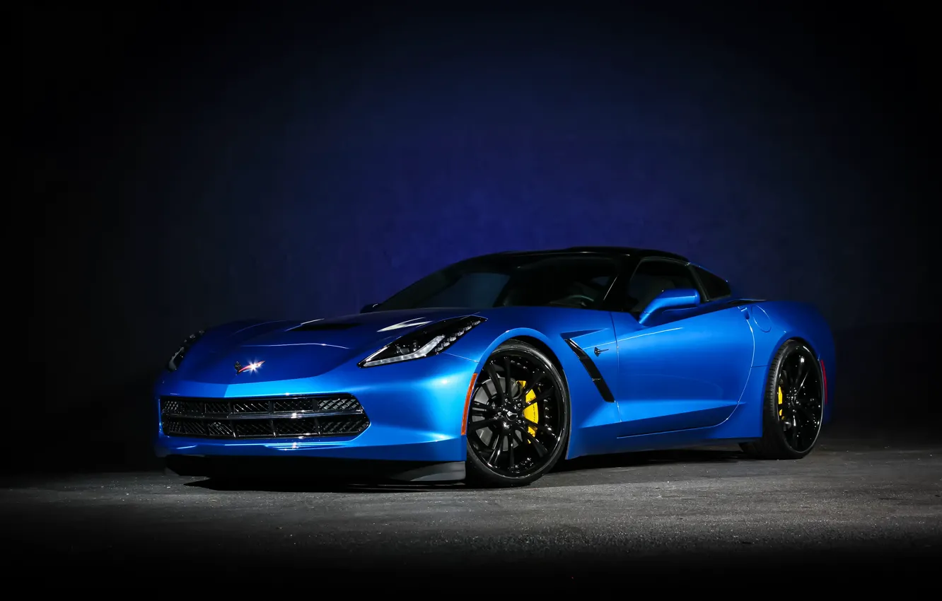 Photo wallpaper Corvette, Chevrolet, blue