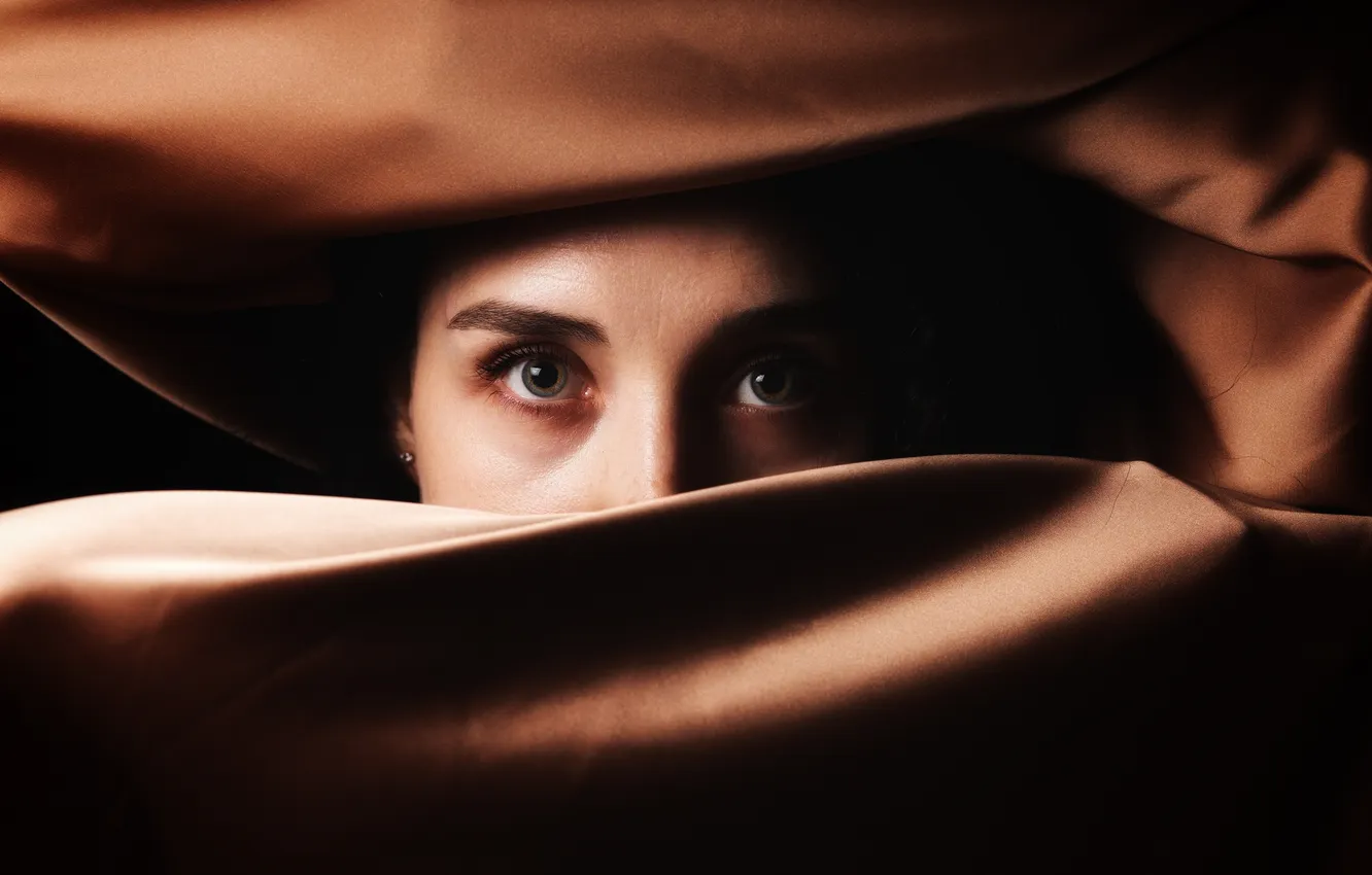 Photo wallpaper eyes, look, fabric, Dmitry Arabaji