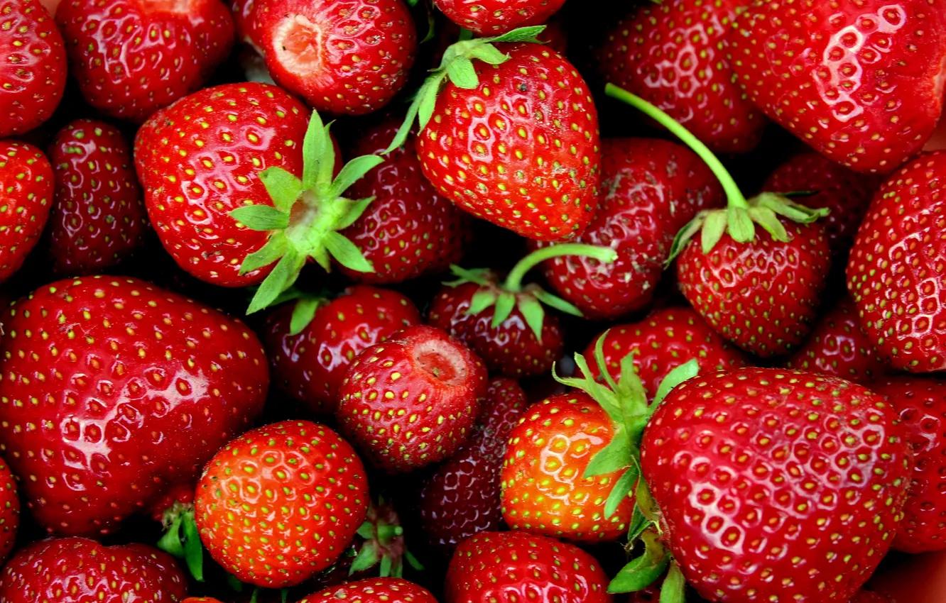 Photo wallpaper berries, strawberry, treat, AI art