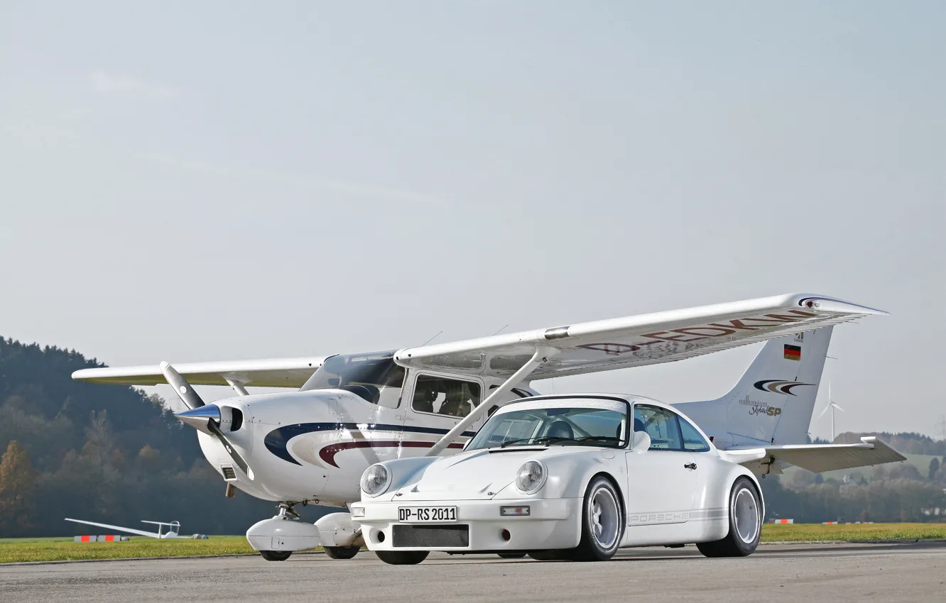 Photo wallpaper 911, Porsche, Porsche 911, Coupe, White, Plane, RS, DP Motorsport