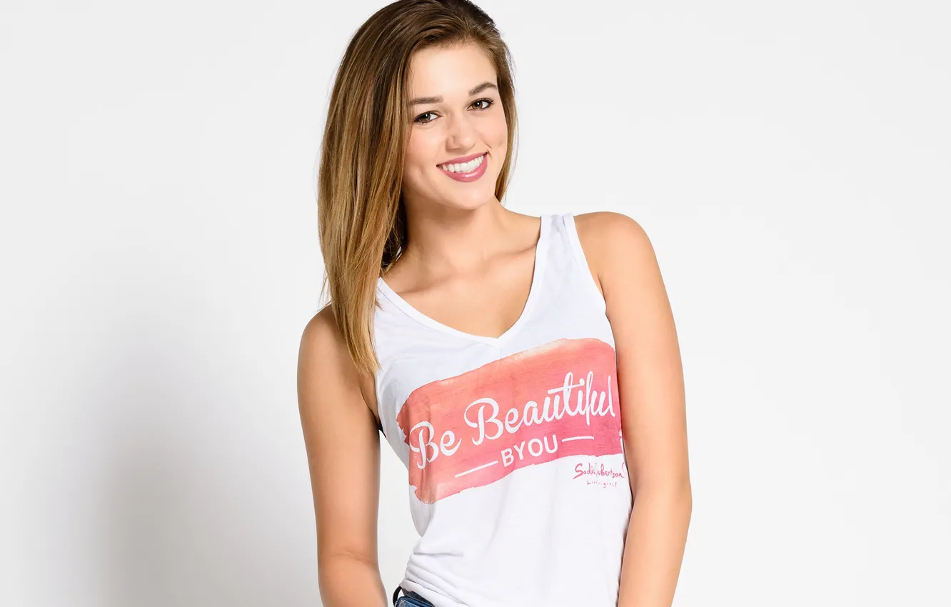 Photo wallpaper girl, smile, Mike, Sadie Robertson