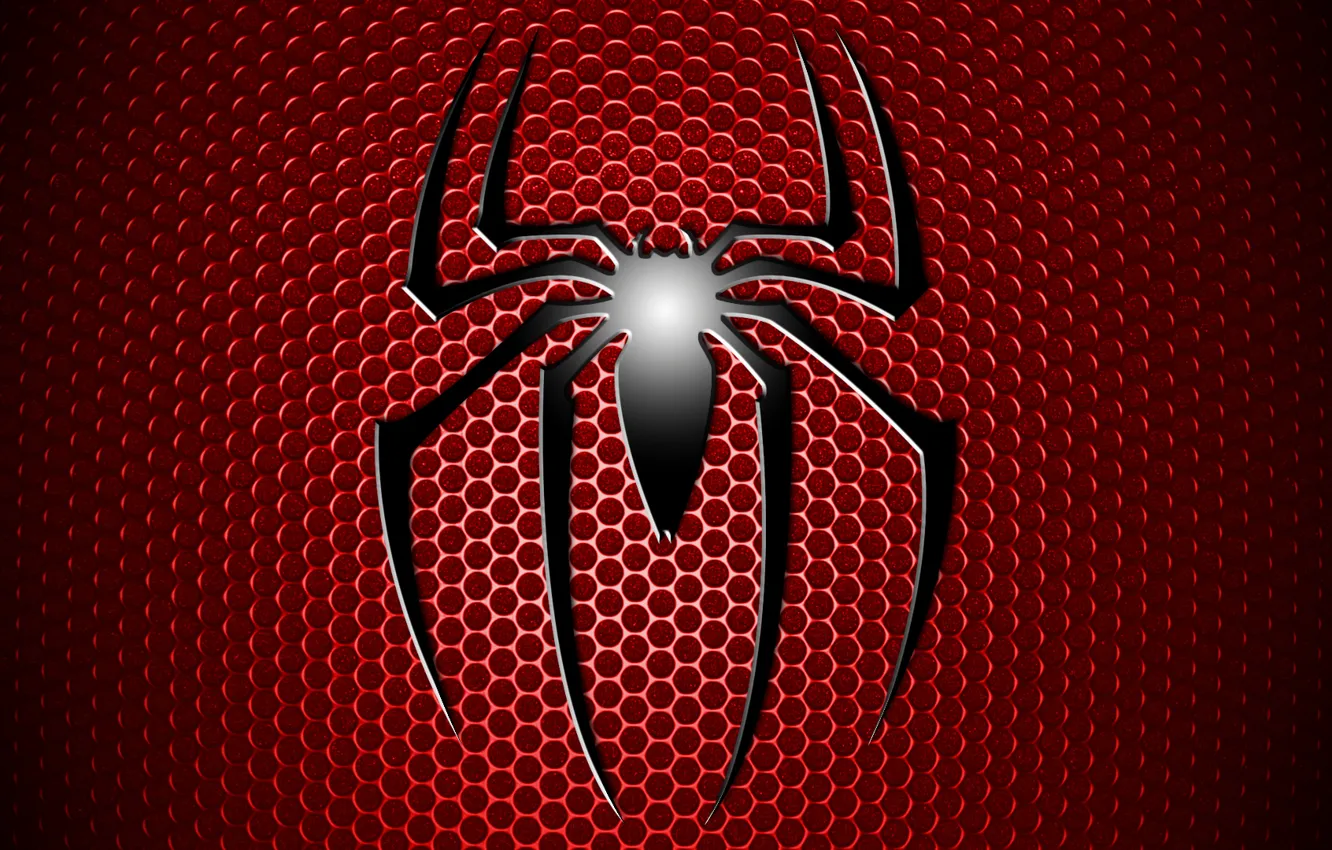 Photo wallpaper red, logo, comic, Spiderman