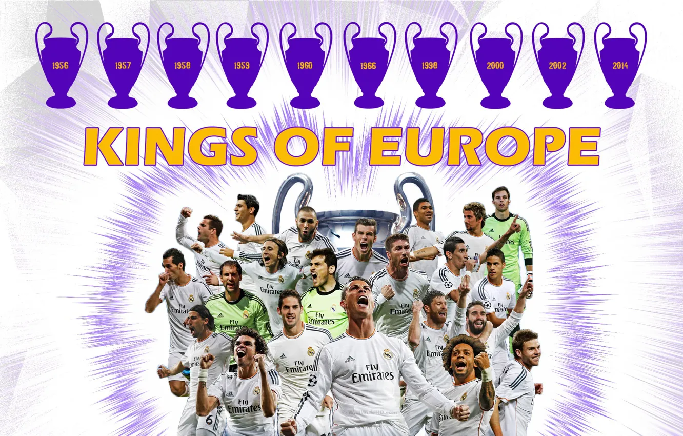 Photo wallpaper wallpaper, sport, team, football, Real Madrid CF, players, UEFA Champions League Winners