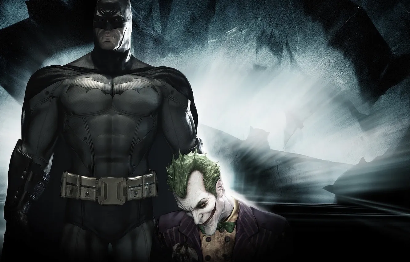 Photo wallpaper Batman, Joker, Batman, Arkham, asylum