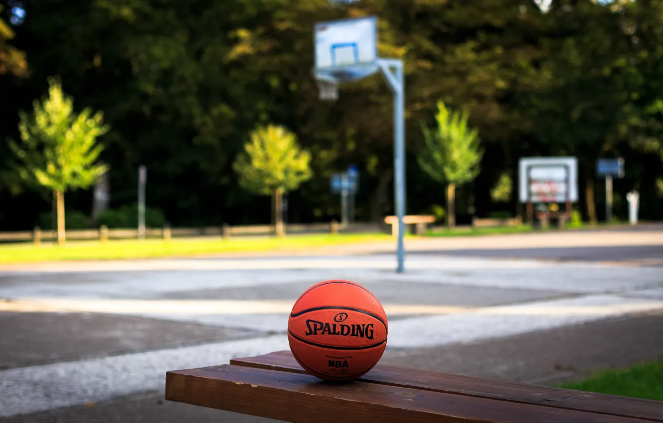 Photo wallpaper the game, the ball, Basketball, Playground