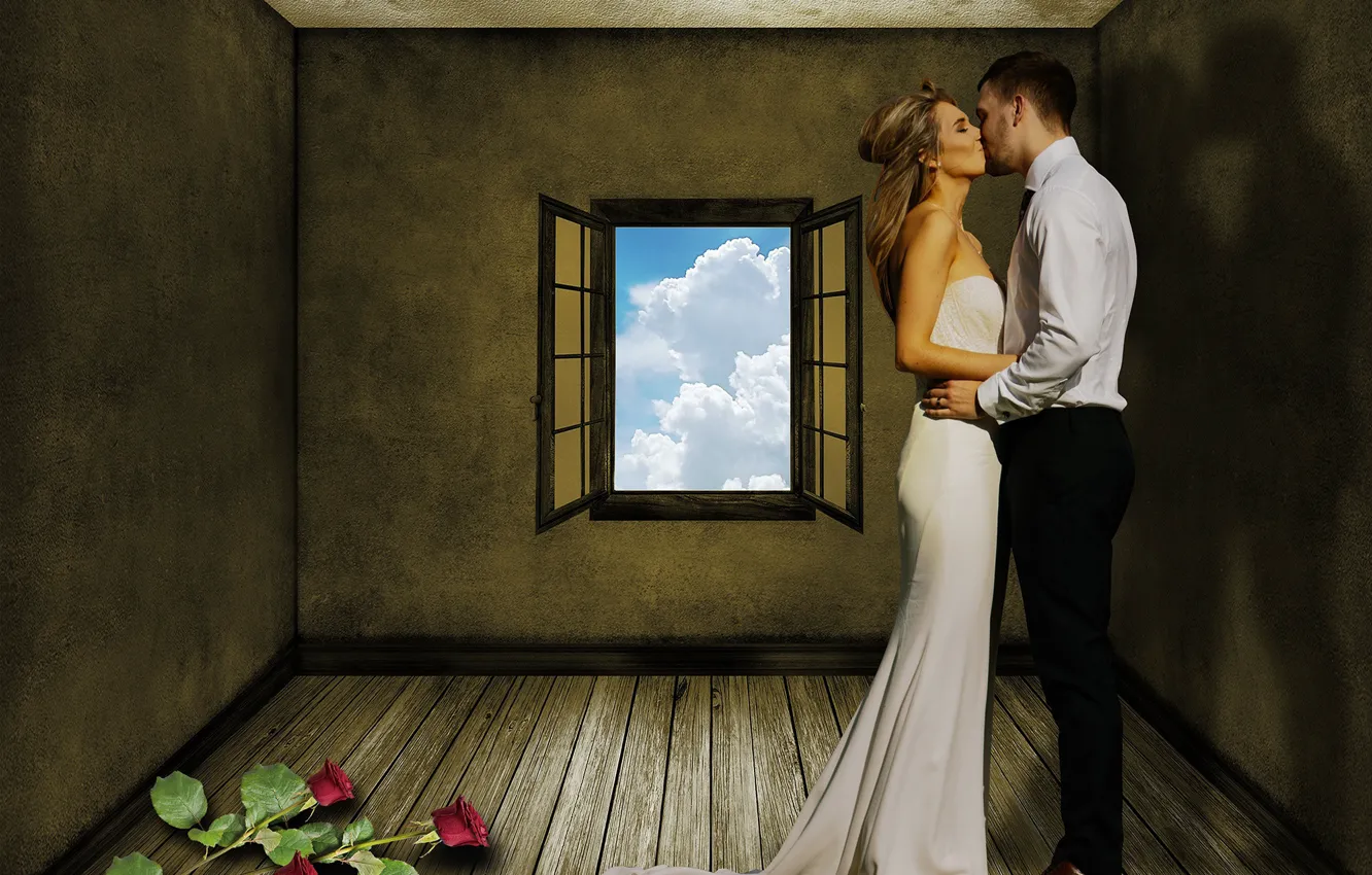 Photo wallpaper girl, kiss, hugs, male, lovers, Susan Cipriano