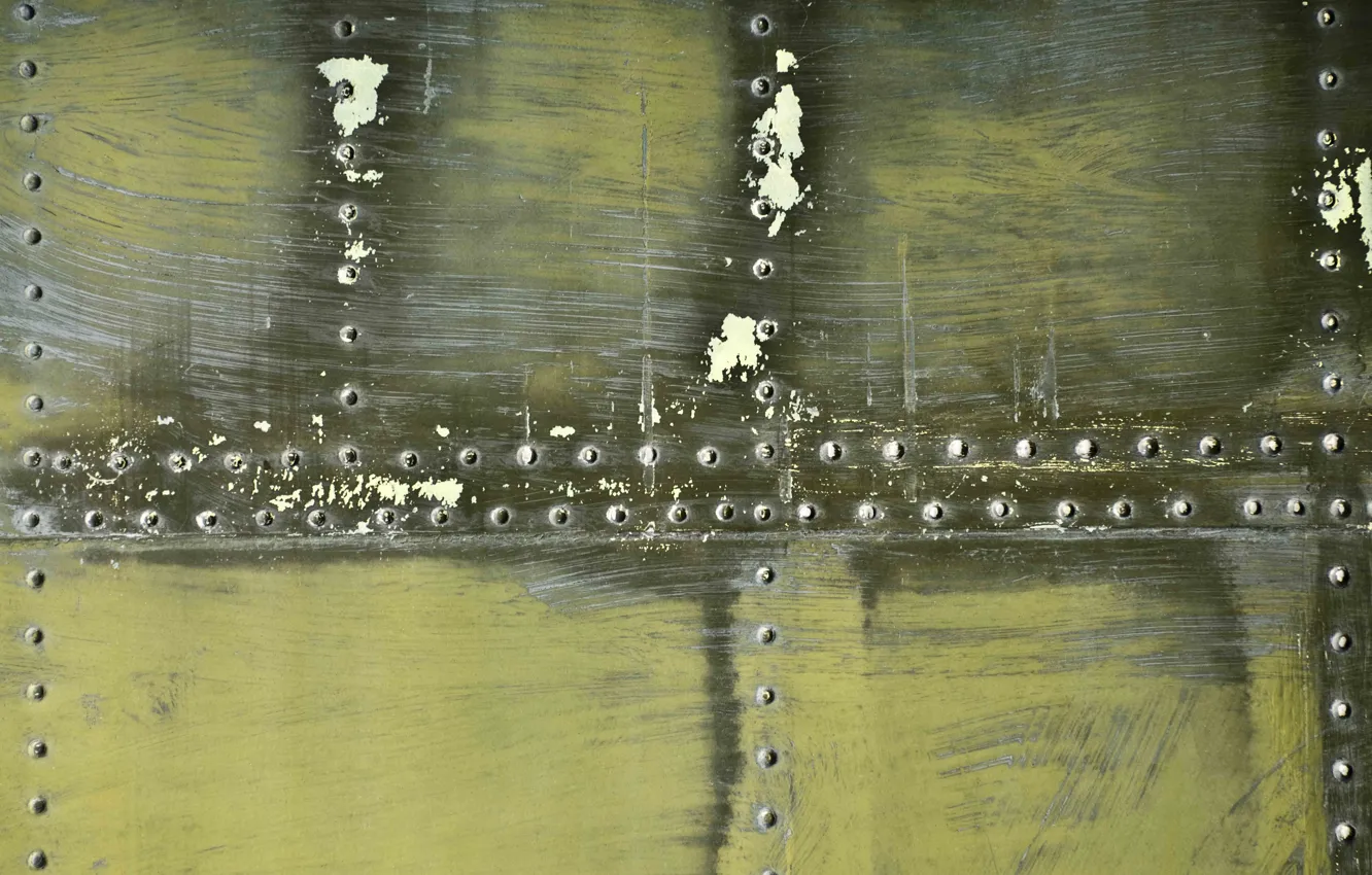 Photo wallpaper metal, color, texture, scratches, plating, steel, rivets, khaki.