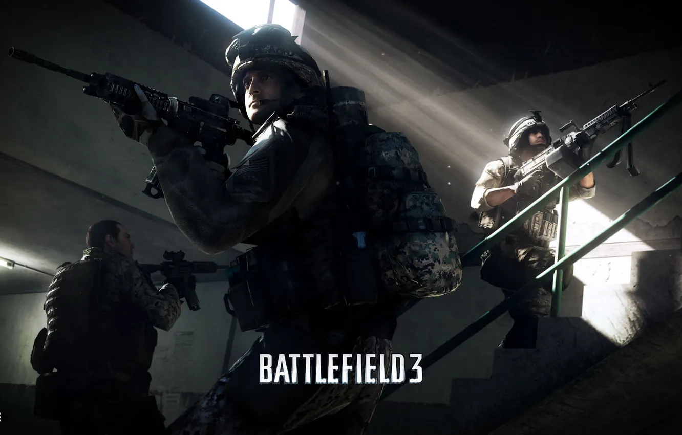 Photo wallpaper weapons, soldiers, Battlefield 3, DICE